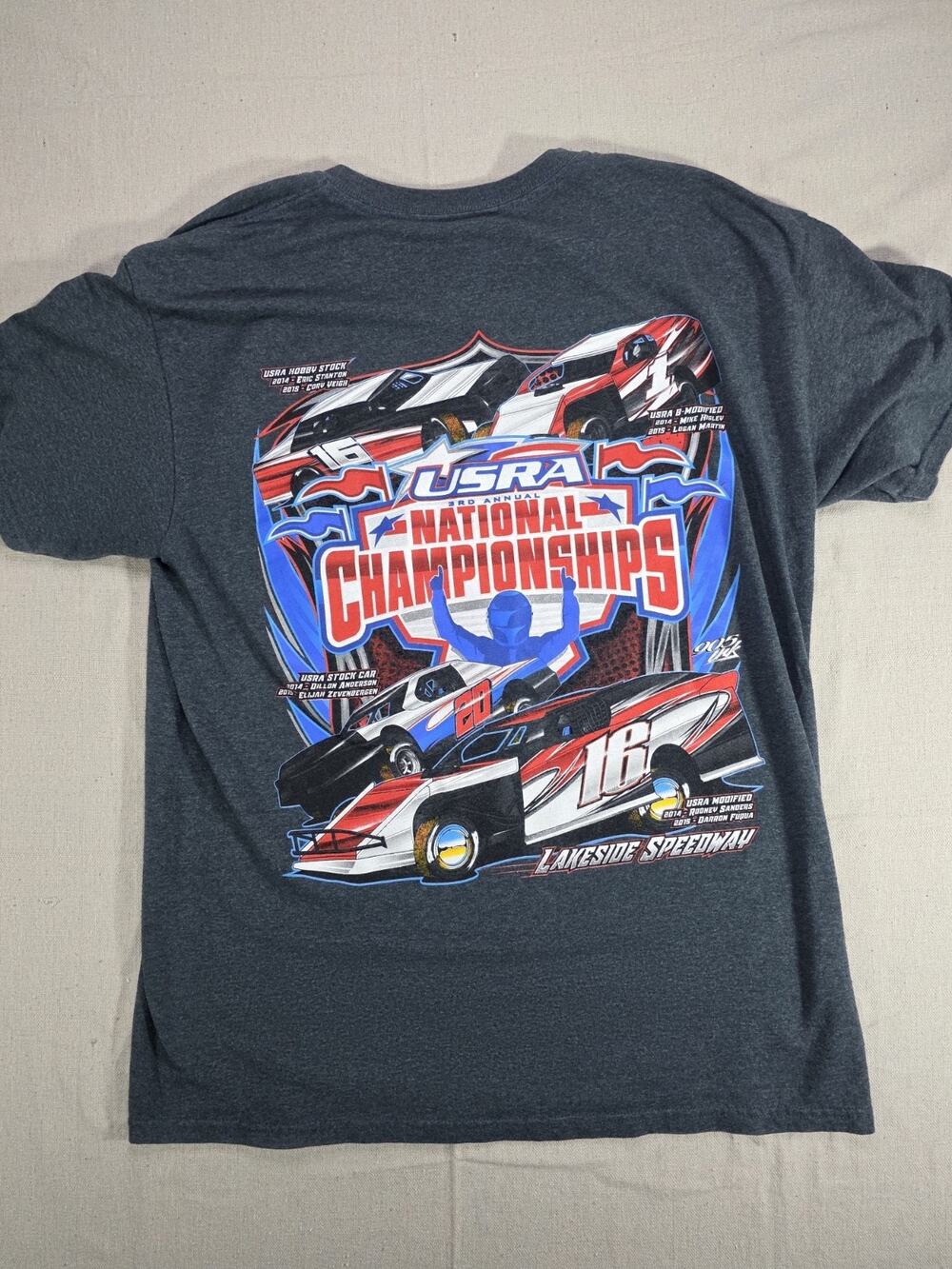 USRA National Championships Lakeside Speedway Racing T Shirt Adult Large